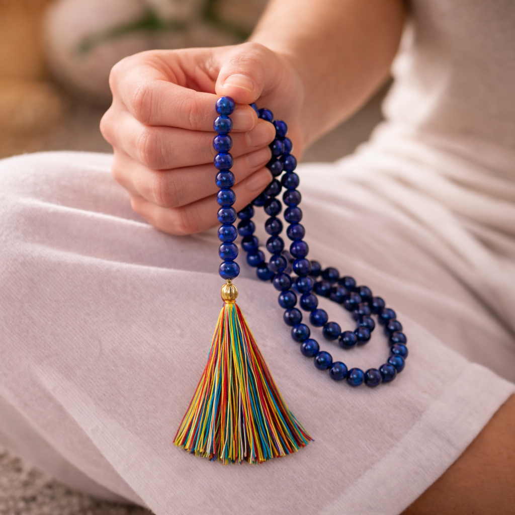 Lapis Lazuli Japa Mala for Wisdom & Inner Awareness