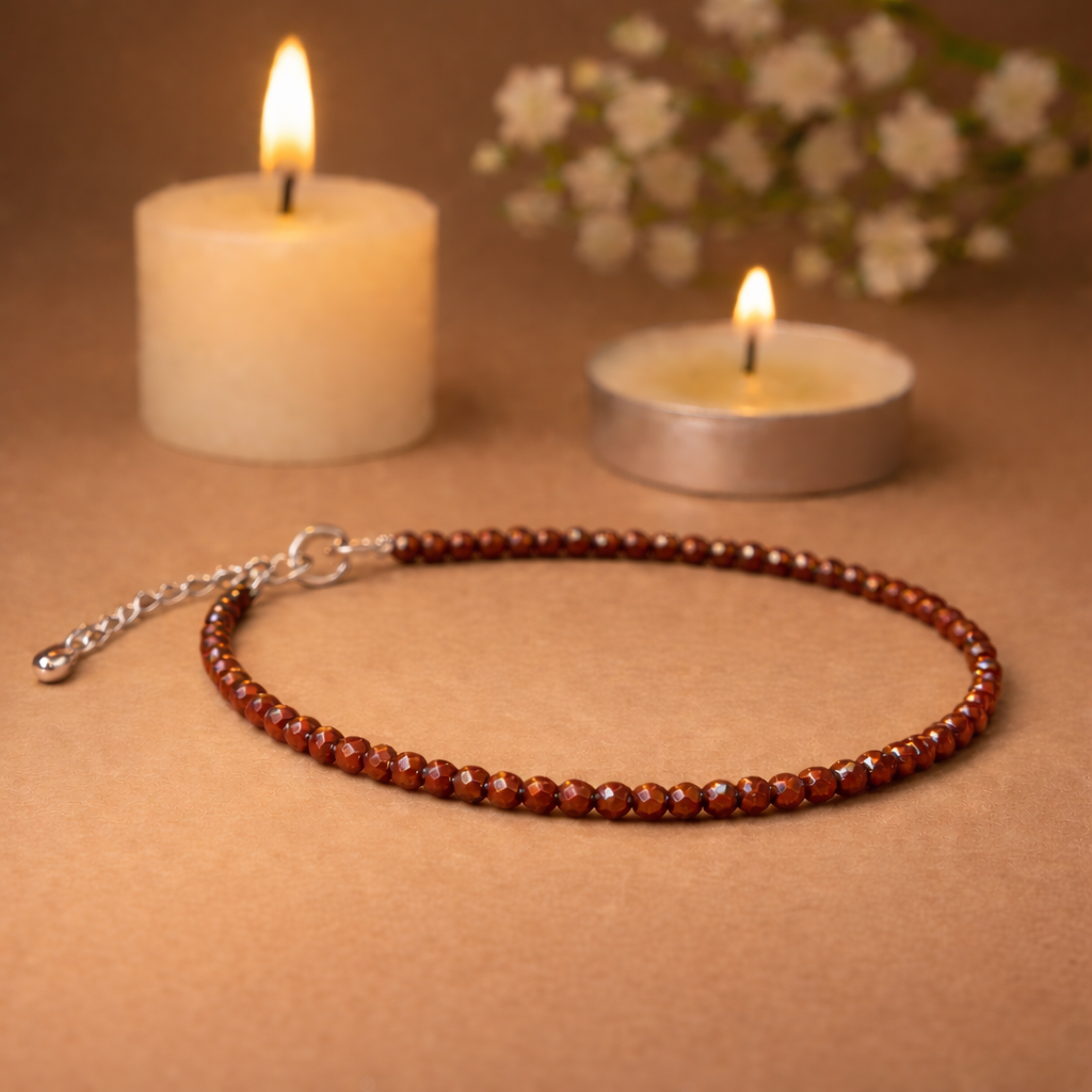 Red Gold Stone Anklet