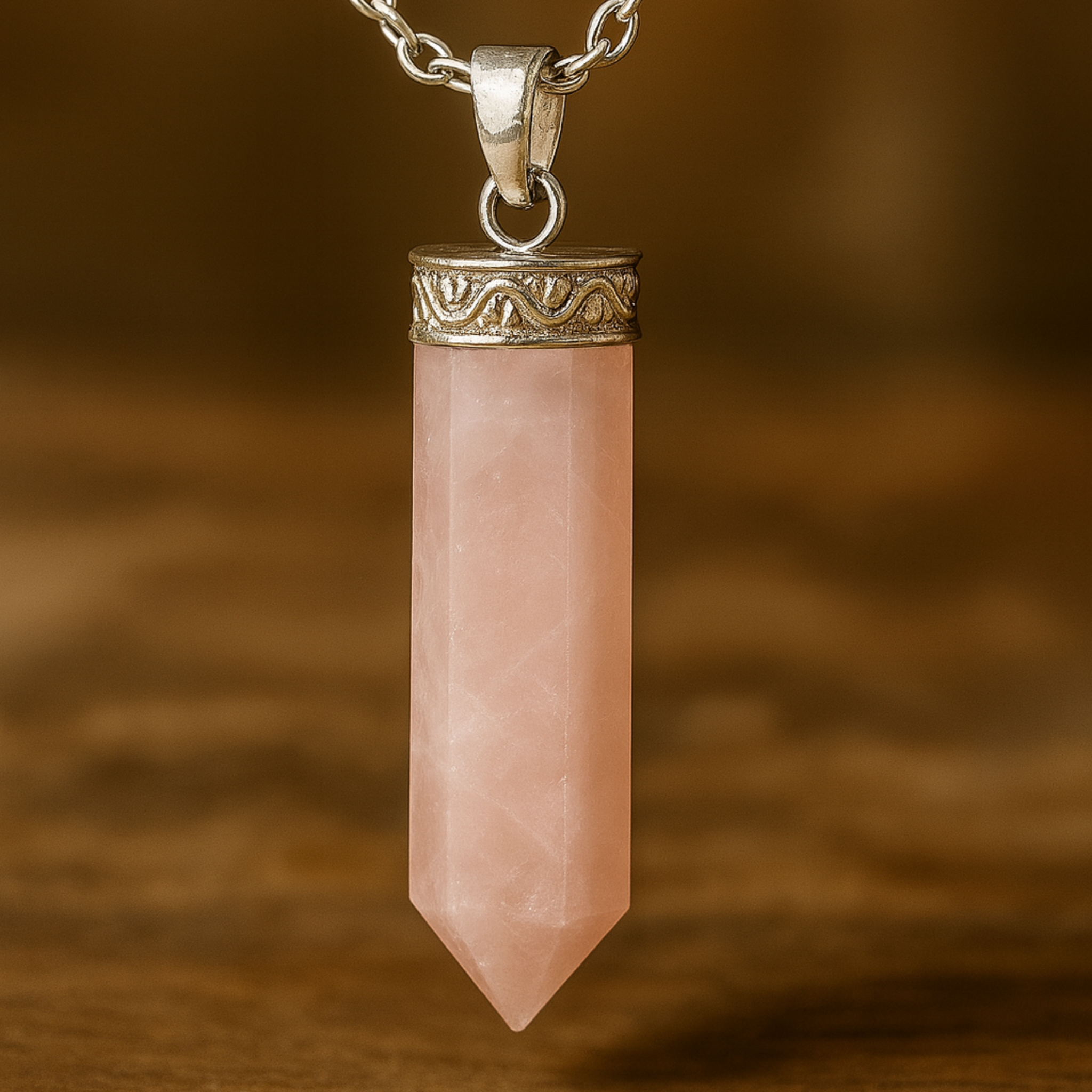 Rose Quartz Pencil Pendant