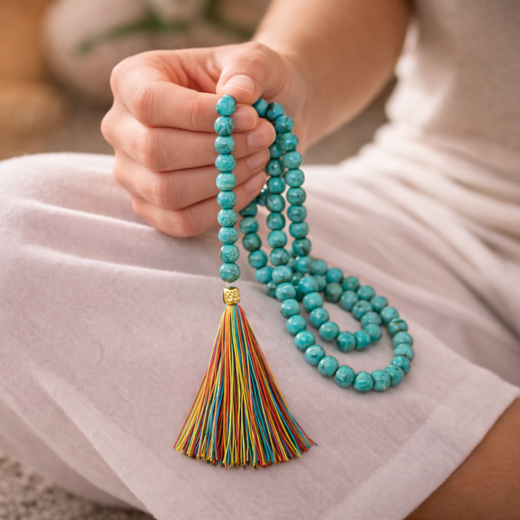 Turquoise Japa Mala for Wisdom