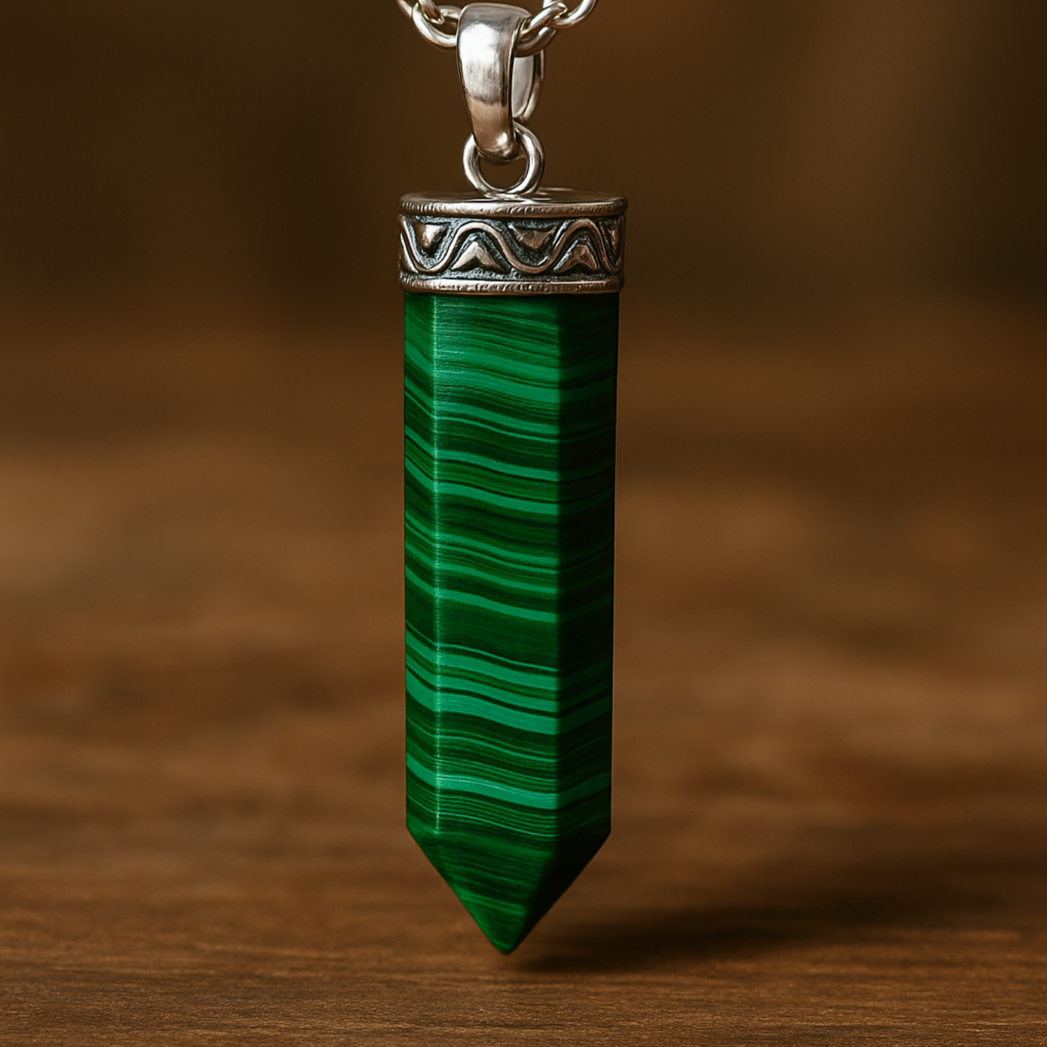 Malachite Pencil Pendant