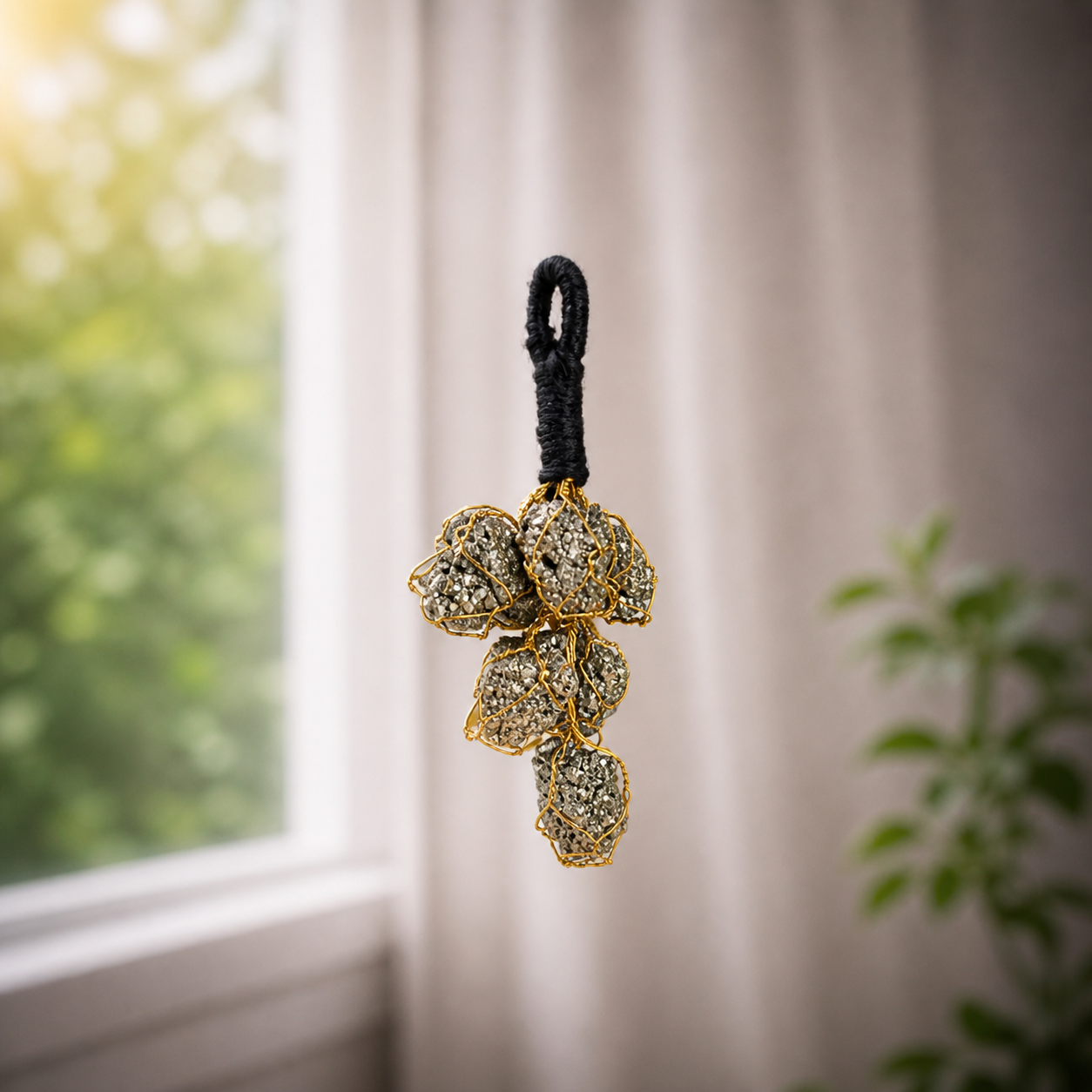 100% Natural Raw Pyrite Cluster Hanger (Small)